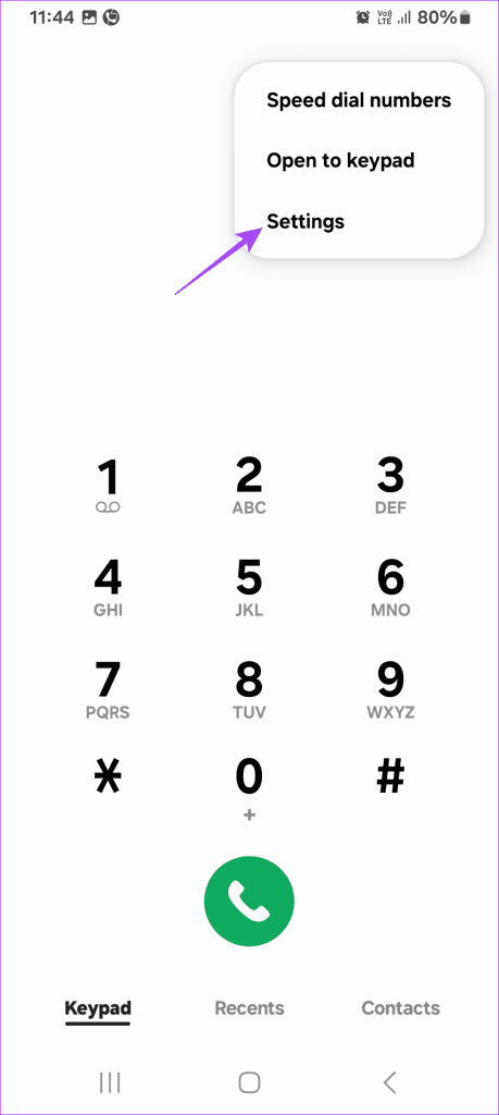 Samsung Phone Dialer Settings