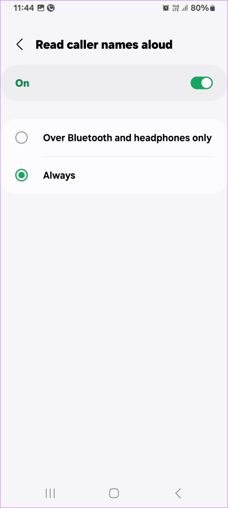 Read Caller Name Aloud in Samsung Phone