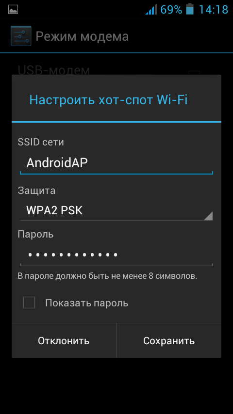 Wi-Fi kirish nuqtasi sozlamalari