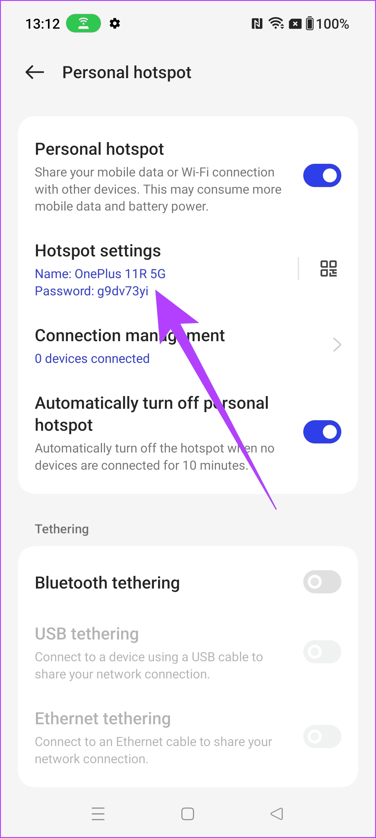 Hotspot sozlamalari