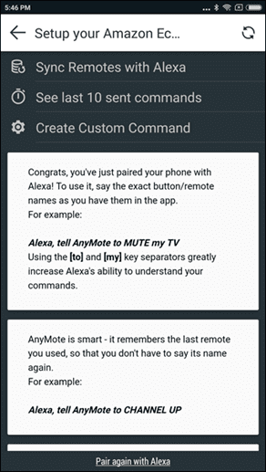 Amazon Alexa integratsiyasi
