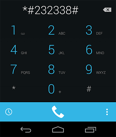 Telefon klaviaturasida kod kiritish