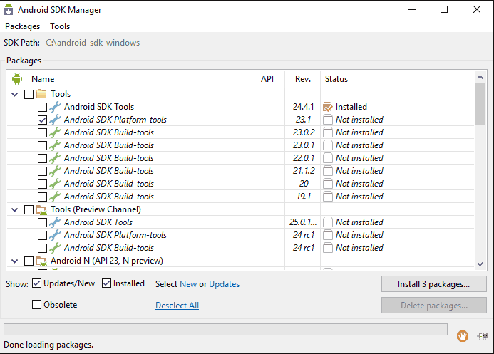 Android SDK Platform Tools o