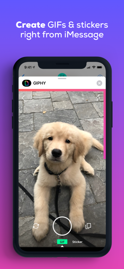 Giphy stikerlarini chatga yuborish