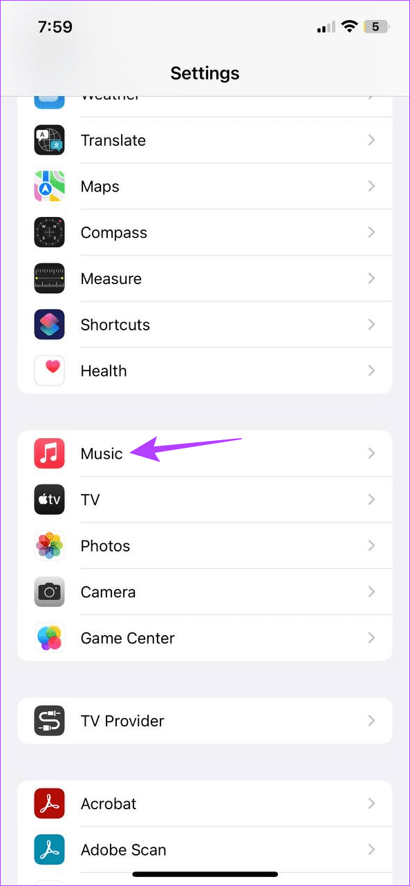 Apple Music sozlamalarini ochish