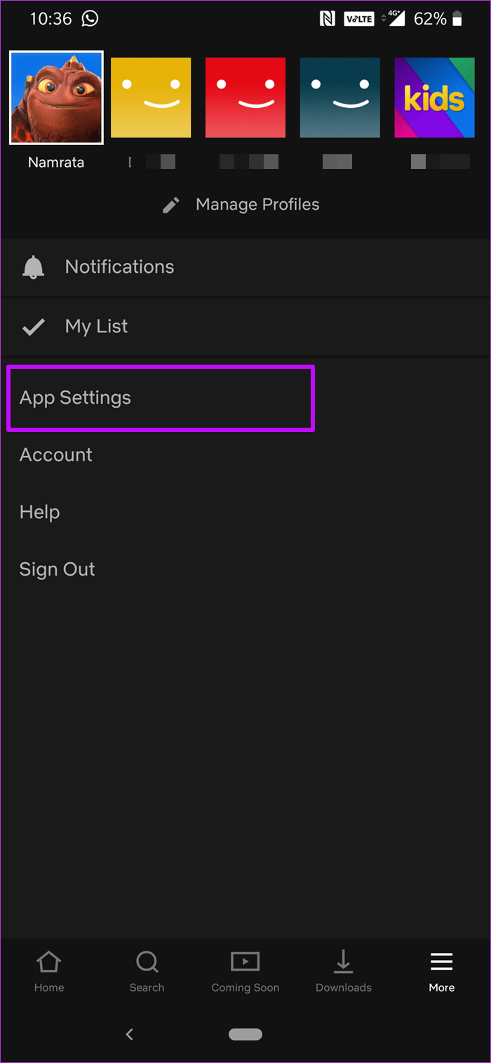 Netflix profile settings iOS