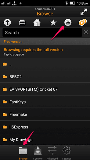 VLC Remote YouTube boshqaruvi