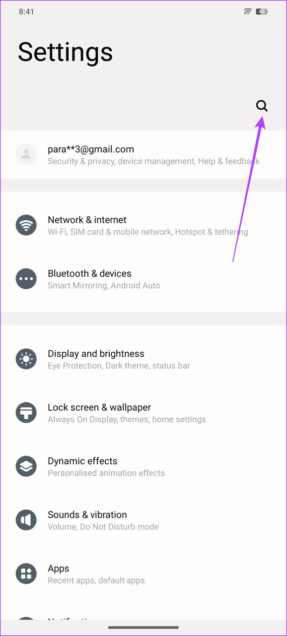 Android sozlamalarini ochish
