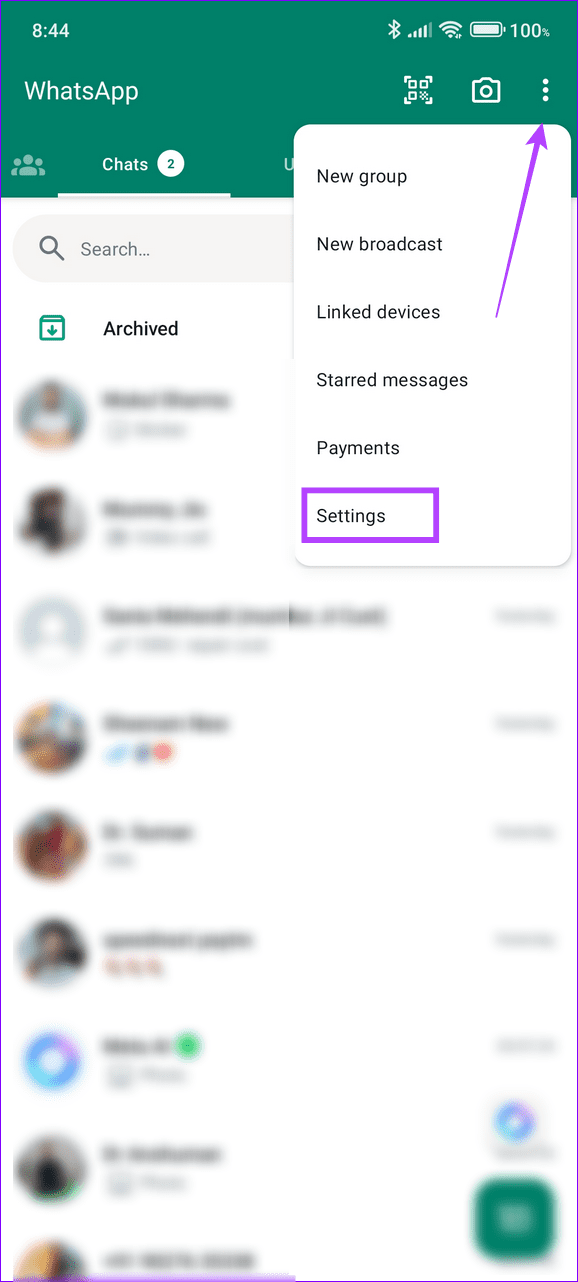 WhatsApp sozlamalari