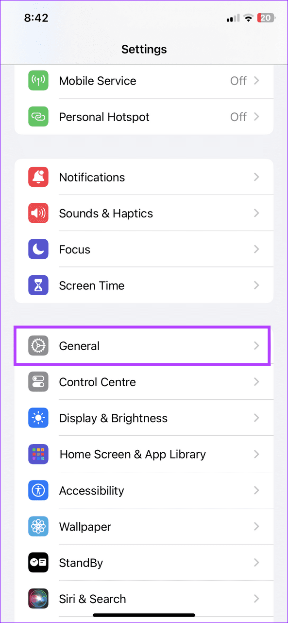 iPhone asosiy sozlamalarini ochish